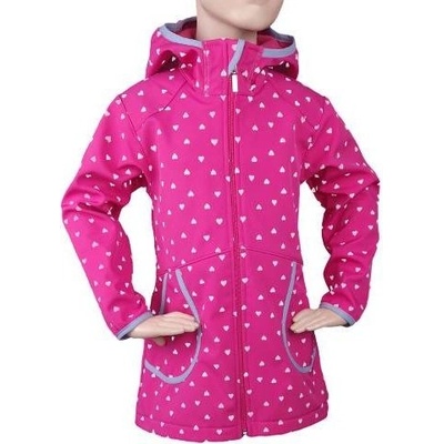 Fantom dětský softshellový kabát růžový s reflexním potiskem srdíček – Zboží Dáma