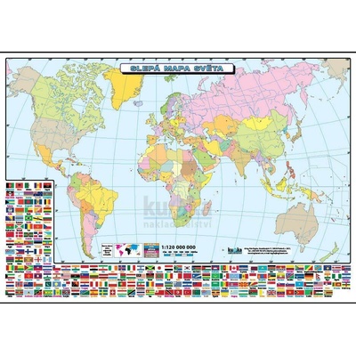 nakladatelství Kupka Slepá mapa světa (politická) A4 (30x21 cm), bez lišt