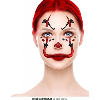 Guirca Nálepka na obličej klaun 20x20 cm