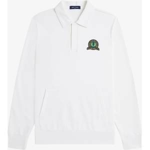 Fred Perry Блуза Fred Perry Men's Badge Collar Ribbed Crew Sweatshirt - Snow White 129