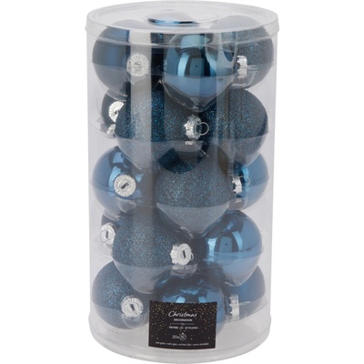 Home Styling Collection Skleněné vánoční koule Ø 6 cm 20 kusů modré modrý