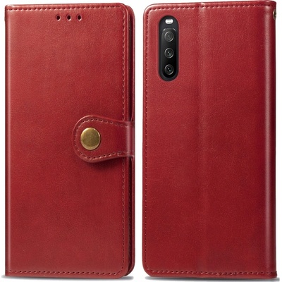 VSECHNONAMOBIL 33160 LEATHER BUCKLE Peňaženkový obal Sony Xperia 10 III červený – Zboží Živě