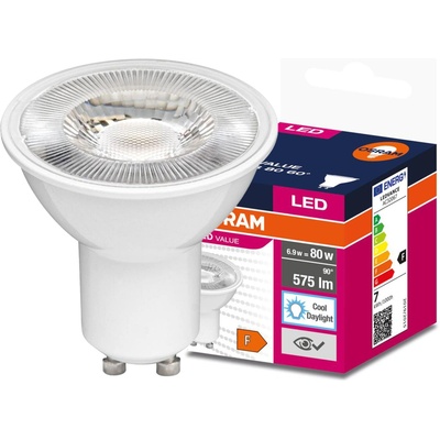 Osram LED žiarovka GU10 6,9W 80W 575lm 6500K Cold 60° Value