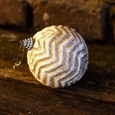 DECOLED Vánoční ozdoba prům. 8 cm bílá glitter