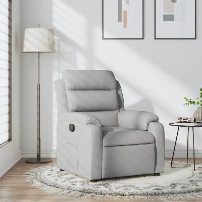vidaXL 373462 Polohovací světle šedé textil
