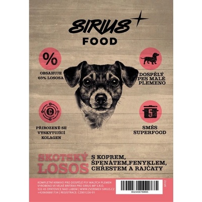 Sirius Food Superfood 65 Adult minigranule skotský losos 6 kg