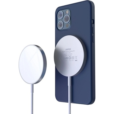Choetech Безжично Магнитно Зарядно за iPhone, Choetech Magsafe Wireless Pad 15w, Бял (T517)