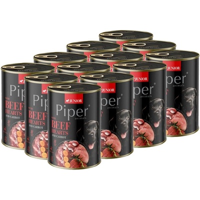 Dolina Noteci Консерва Piper Junior говежди сърца и моркови 12 x 400 г