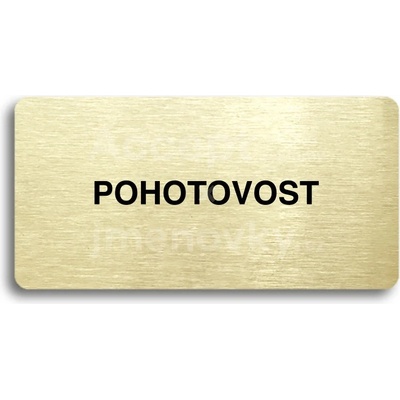 ACCEPT Piktogram POHOTOVOST - zlatá tabulka - černý tisk bez rámečku