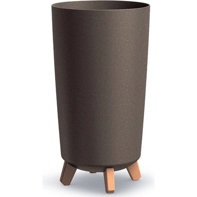 PROSPERPLAST Květináč GRACIA TUBUS SLIM Eco Wood 19,5 cm antracit