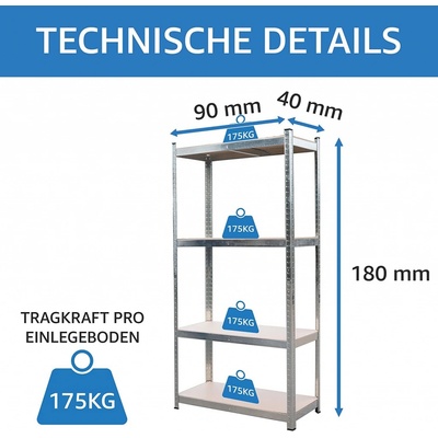 Strend Pro Racks RAT20 MS 1800 x 900 x 400 mm