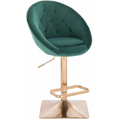 LuxuryForm Design Vera Velur na zlatej hranatej podstave zelená