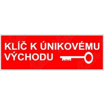 Klíč k únikovému východu, plast 300 x 75 x 0,5 mm