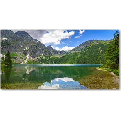 Foto obraz fotografie na skle Morské oko Tatry 100x50 cm
