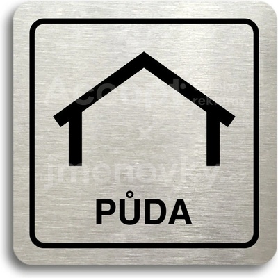 ACCEPT Piktogram půda - stříbrná tabulka - černý tisk