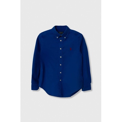 Ralph Lauren Детска памучна риза Polo Ralph Lauren в синьо (323858909015)