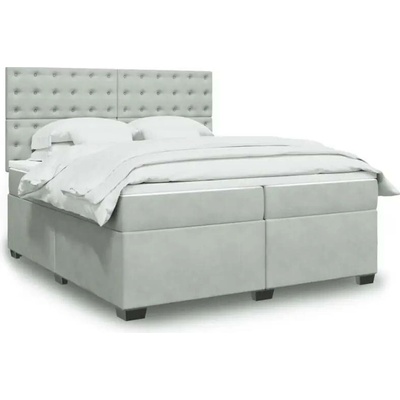 vidaXL 11461.3291014 Boxspring postel s matrací světle šedá samet