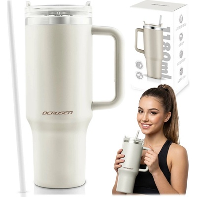 Berdsen termohrnček so slamkou 1180 ml krémový