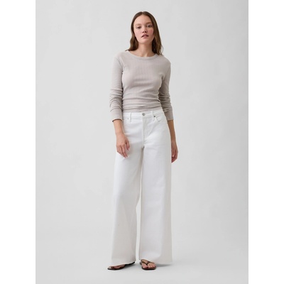 GAP Džíny Mid Rise Wide-Leg Bílá