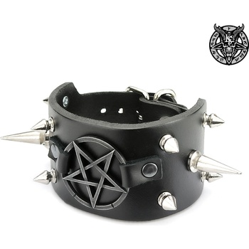 Image 1 of Leather & steel fashion гривна Spiked pentagram - LSF1 145