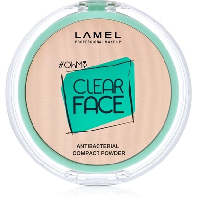 LAMEL OhMy Clear Face компактна пудра с антибактериална добавка цвят 405 Sand Beige 6 гр