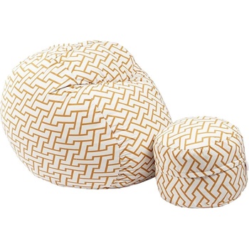 Image 1 of PUFRELAX Комплект Барбарон с табуретка за крака 500л. Matusalem, Zappity Orange, Перящ се калъф, Подходящ за деца, Пълнеж с микс от мемори пяна и дунапрен, Гама Premium (PUF-M-MO-PT-ZAO)