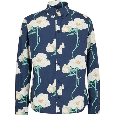 KENZO Риза с дълъг ръкав KENZO Men's Long Sleeve Patterned Shirt - Navy Blue
