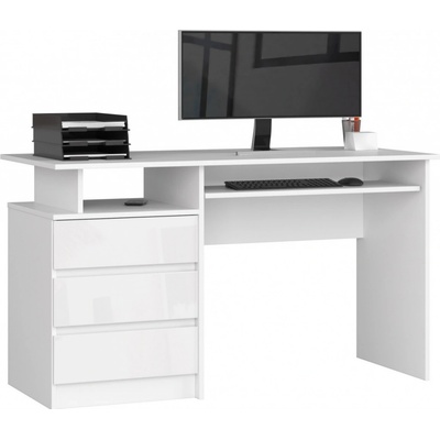 Ak Furniture CLP 135 cm bílý / akryl vysoký lesk