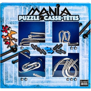 Eureka Комплект метални логически пъзели Eureka - Puzzle Mania Casse-tеtes, син (473203)