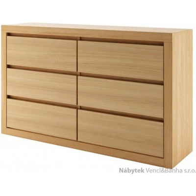 Drewmax Dřevěná buková komoda prádelník z masivního dřeva buk KD412 Pacyg – Zboží Mobilmania