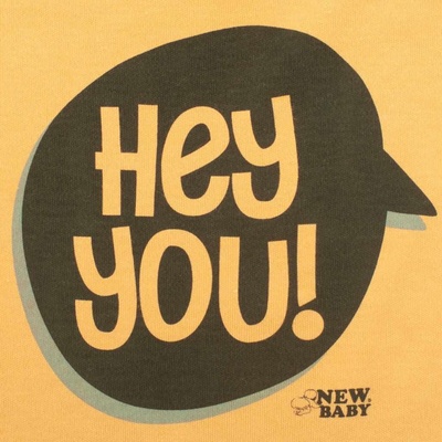 New Baby Dojčenské tričko With Love horčicové