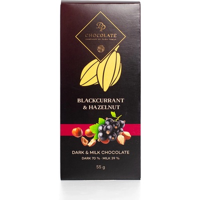 DP chocolate Tabuľka Horká & Mliečna s ríbezľami a lieskovcami 55 g