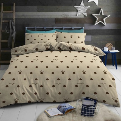 Textilomanie bavlna povlečení CROWN LOVE FOR béžové 70x90 140x200