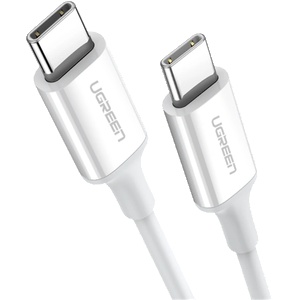 UGREEN Кабел USB 2.0 USB-C към USB-C, 480 Mbps, 60W, 3A, M/M, 1m, бял 60518 (60518)