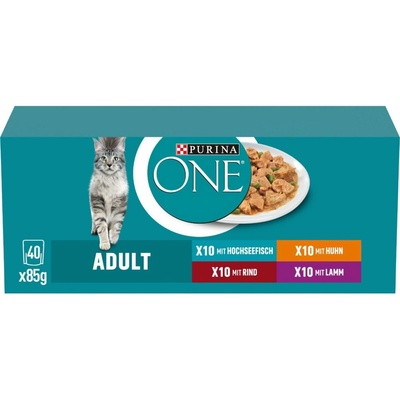 PURINA ONE Adult v omáčce, mix příchutí 40 × 85 g