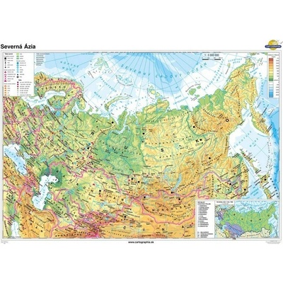 Cartographia Severná Ázia (160x120 cm – 1:5900000), nástenná, fóliovaná, lištovaná