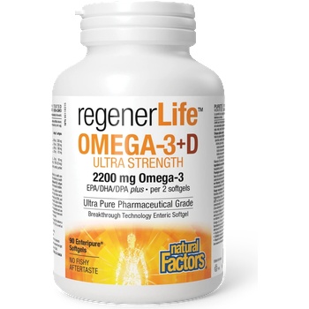 Natural Factors Regener Life Омега-3 (ЕРА /DHA 680/335) + Витамин D3 500 IU 90 софтгел капсули | Natural Factors (3523 NF)