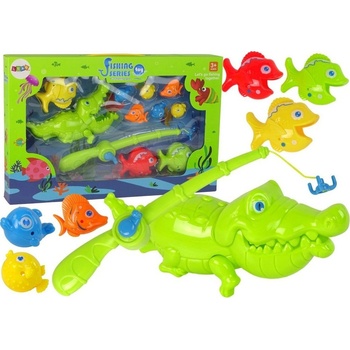 LEAN Toys Голям риболовен комплект с въдица 11 елемента Игра за умения (12199)