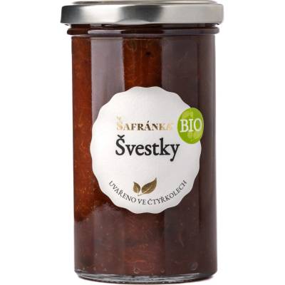 Šafránka Švestky BIO džem se sníženým obsahem cukru 210 g Švestky