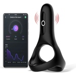 Magic Motion Rise - Вибриращ пръстен за пенис с управление чрез приложение, за мъже (черен)