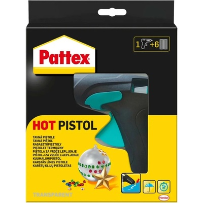 Tavná pistole Pattex Hot Pistol, 1 pistole se 6 lepicími tyčinkami