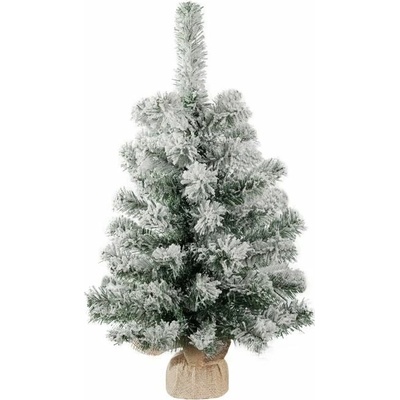 MagicHome Stromček Vianoce Snowy jedľa v jute zasnežený 60 cm