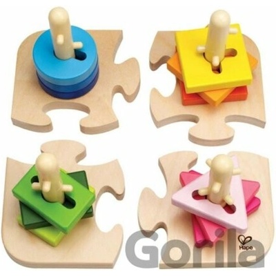 Kreatívna stavebnica 4 tvary a puzzle - Hape