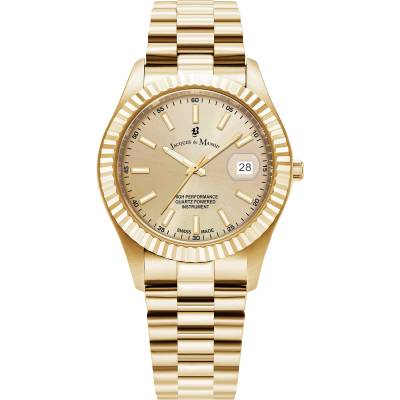 JACQUES DU MANOIR Дамски часовник Jacques Du Manoir Inspiration Business Date Gold Tone JWG03002 (JWG03002)