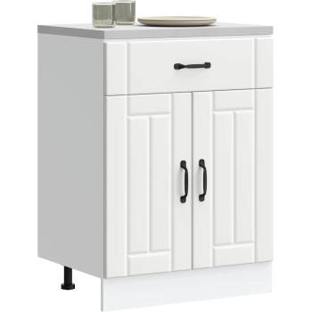 vidaXL Кухненски шкаф Lucca Бяла инженерна дървесина (853727)