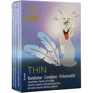  Презервативи, ултра тънки, 3 броя - Amor Thin (AMOR050350)