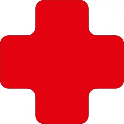 Samolepicí značení umístění palet WT-7110, tvar ''X'' – polykarbonát, červená, 175×175×75 mm, balení 25 ks
