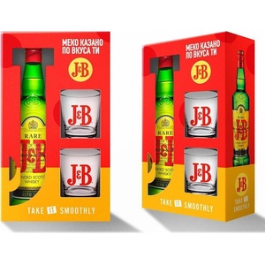 J&B ( Джи Би ) Шотландско уиски Rare 700 мл с 2 чаши