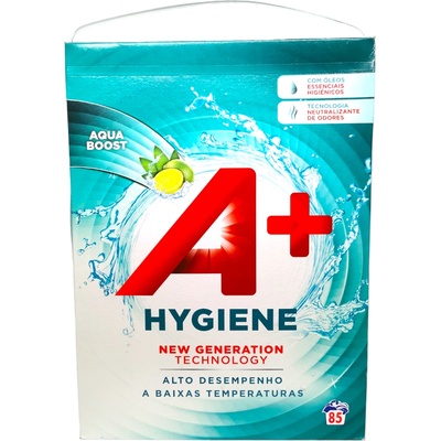 A+ прах за пране, 85 пранета, 5.10кг, Higiene , Aqua boost, Универсално пране