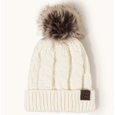 dětská pletená čepice bílá